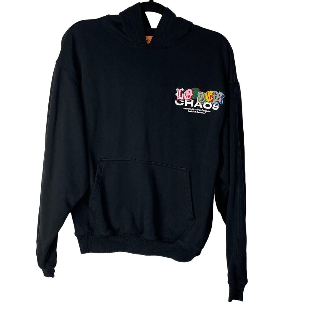 Loiter Hoodie Chaos Embroidered Black Size M Streetwear  Urban